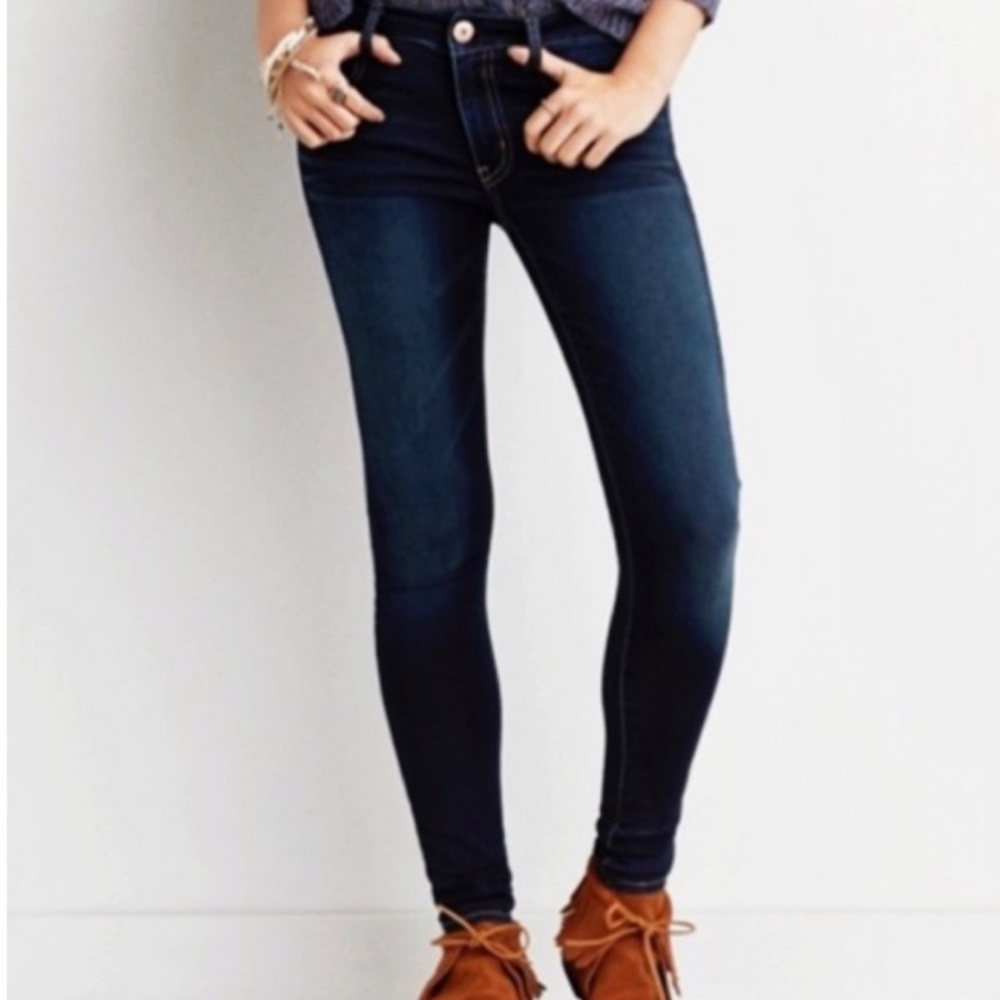 American Eagle Jegging Skinny Jeans 4 Short Petite Dark Denim